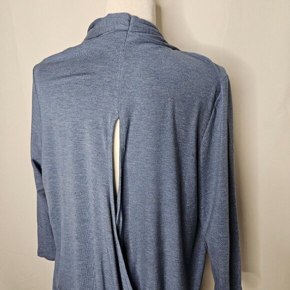 Zenergy By Chico's Blue Knit Cardigan Sweater Draped Size 2 large - Picture 4 of 8